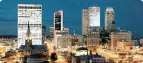 The Tulsa, Oklahoma skyline at dusk